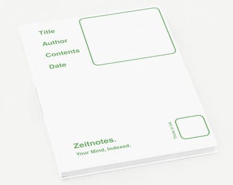 Phyllis - White with Green A5 Hardback Notebook Index Notebook