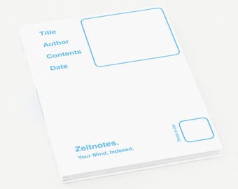 Yetta - White with Blue A5 Hardback Notebook for Zettelkasten