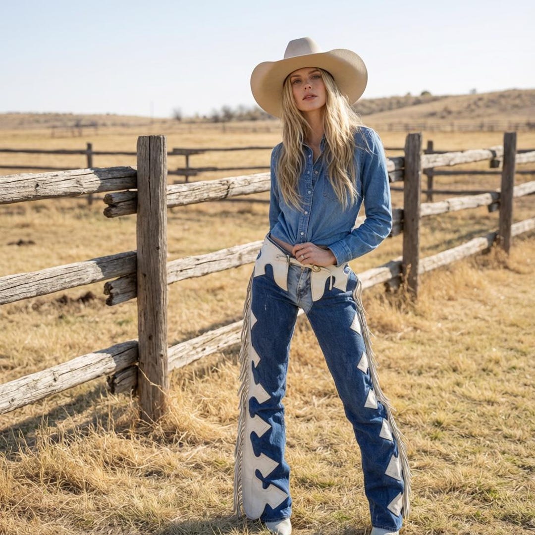 Handmade Suede Leather Western Chaps – Cowgirl Rodeo Pants, Fringe ...