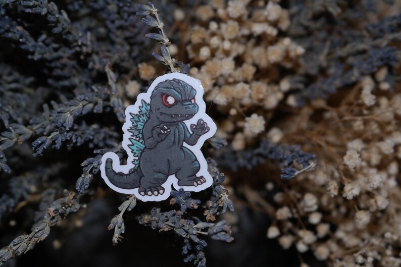 Cute Chibi Godzilla Kaiju Sticker - Waterproof and Laminated for ...