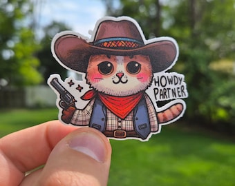 Beste partner! - Leuke sticker cowboykat