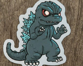 Chibi Godzilla Sticker - Waterproof Laminated Kaiju Art