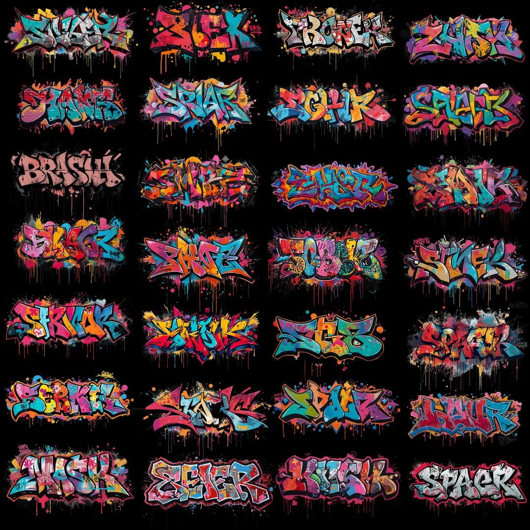 Street Graffiti PNG Bundle: Urban Art Graphics (digital Download - Etsy