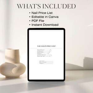 Editable Nail Price List Template Beauty Studio Canva Pack