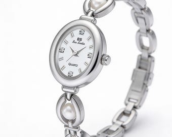 Reloj de pulsera de perlas UTHAI para mujer, estilo japonés, ligero, de lujo, resistente al agua, reloj de moda, regalo elegante para ella
