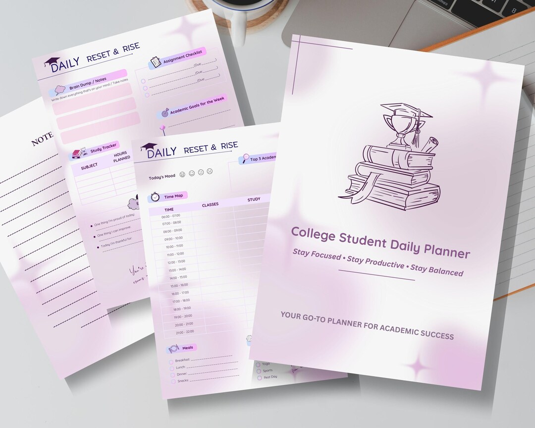 College Student Daily Planner | Printable Academic Study Planner (PDF ...