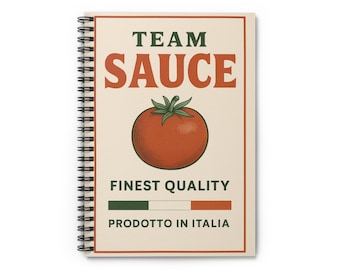 Tomato Sauce Illustration Spiral Notebook | Italian Inspired Ruled Journal