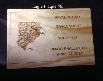 Scout Award Laser Engraved Eagle Plaque #6
