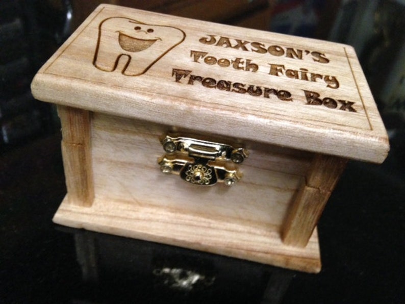 Tooth Fairy Wooden Treasure Box Etsy