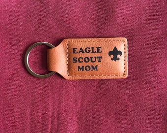Scout Eagle Leather Keychain