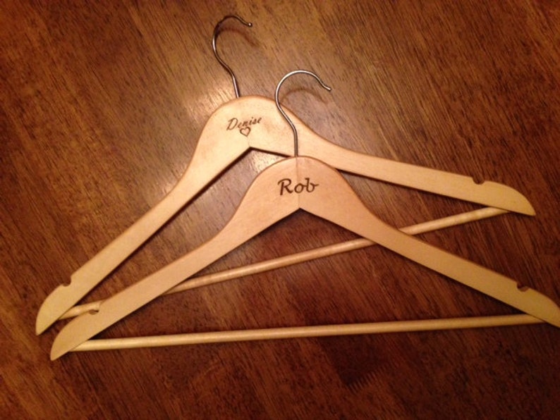 Wooden Hangers Custom Laser Engraved set of 4 Etsy