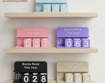 Letrero para mostrador de libros: rastreador de "Libros leídos este año", decoración rústica para estanterías, regalo para amantes de la lectura, club de lectura y reto de lectura. Decoración literaria.