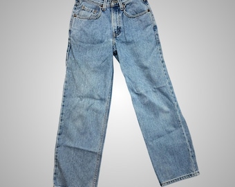 Jeansy dziecięce Levi's 550, rozmiar 12, w rozmiarze 24x26, jasnoniebieskie, doskonałe, proste, z wysokim stanem