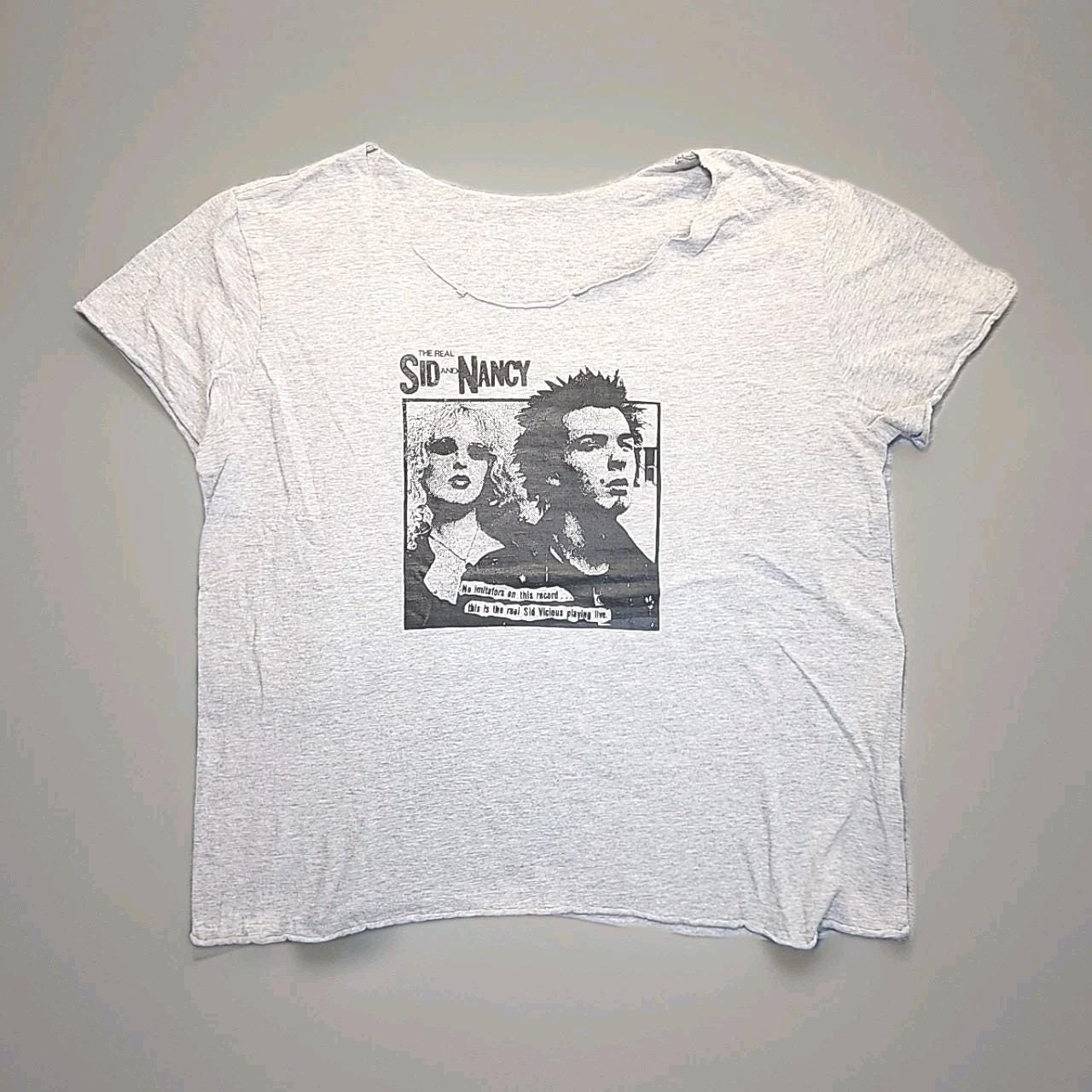Vintage Sid Vicious Nancy Punk Crop T Shirt 90s Y2K DIY Cut Grunge 