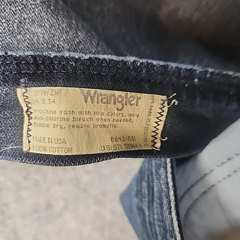Jeansy Wrangler Vintage z lat 70., męskie, zamek błyskawiczny Scovill 34x34, wyprodukowane w USA, 13MWZNF zdjęcie 4