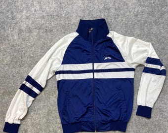 Vintage Slazenger Trainingsjacke Herren Medium Navy Blau Colorblock Full-Zip 90er Jahre