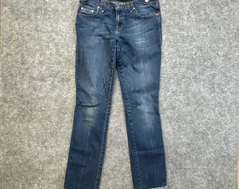 Blumarine Jeans Dames Maat 10 Blauwe Strass Achterzak Italië Y2K