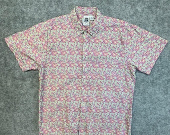 Vintage Kennington Ltd California heren overhemd met bloemen button-down XL katoen, VS