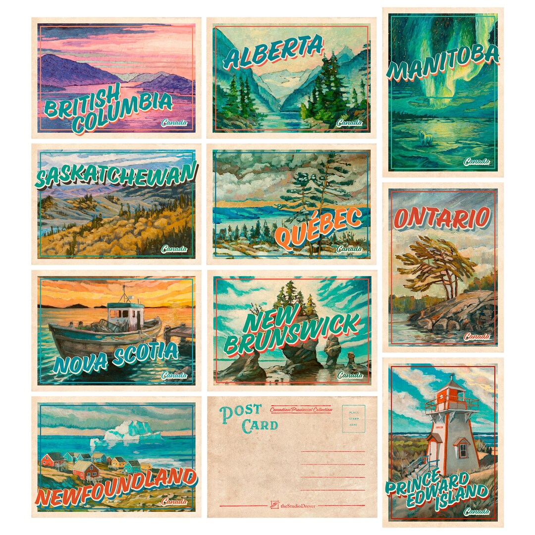 Canadian Province Postcard Set, 5