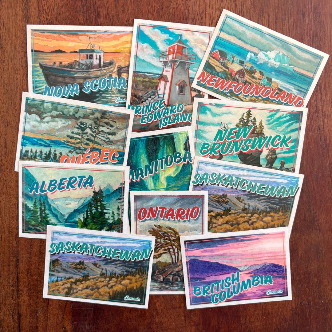 Canadian Province Sticker Set, Gift for Tourist or Traveler, Laptop ...