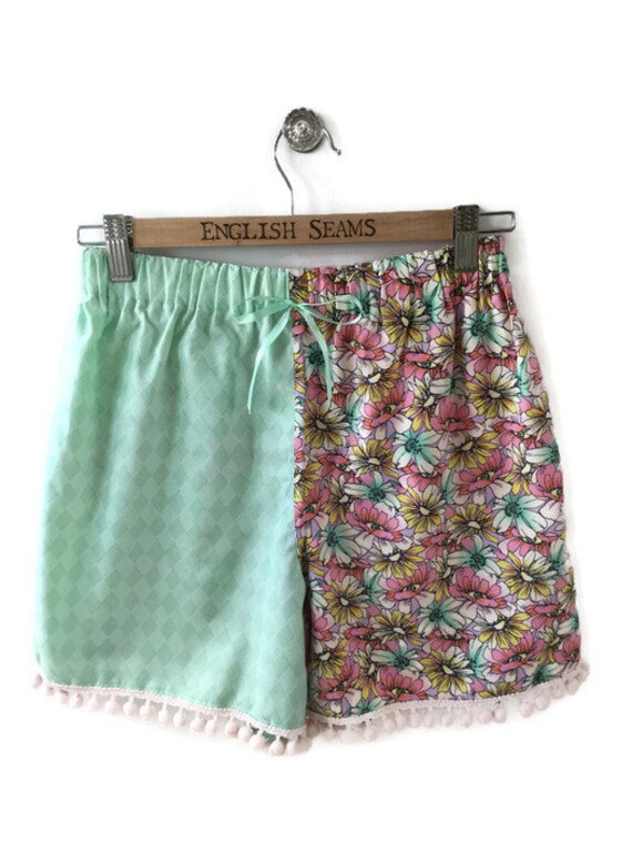 Women's boxer shorts bed shorts pink green floral pom Etsy