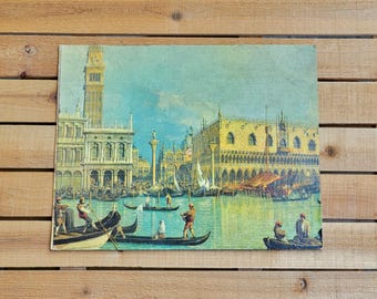 Vintage 1960s Textured Print: View of the Doge's Palace in Venice by D.A.C. N.Y.