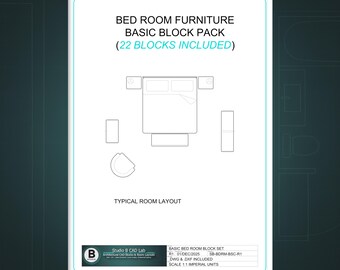 Schlafzimmer Möbel CAD Blöcke DWG DXF Bett Nachttisch Kommode Schrank 1 zu 1 Raumplanung