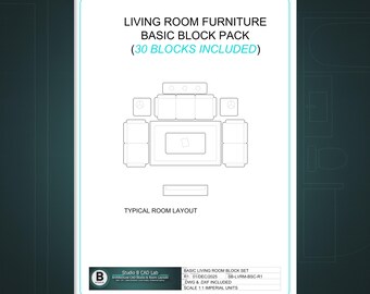 Wohnzimmer Möbel CAD Blocks DWG DXF Sofa Couch Stuhl Couchtisch Medienständer 1 zu 1