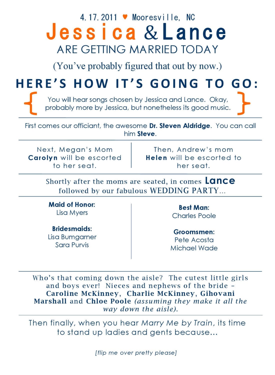 Printable Funny Double Sided Wedding Programs, Digital File - Etsy, image size:1100x1500