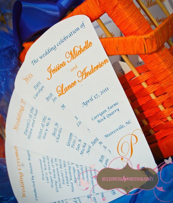 5 Petal Fan Wedding Programs Etsy