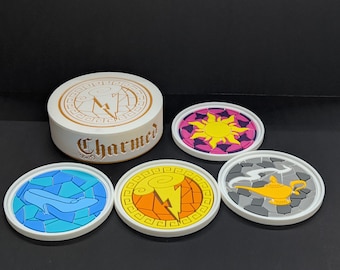 Charmed Coasters - Set of 4 Disney Inspired Coasters - 3d Printed - Coaster Holder