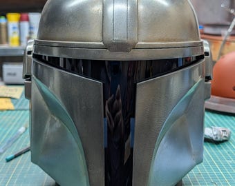 The Mandalorian Helmet - Weathered - Wearable Cosplay or Collectible Display Item - 3d Printed