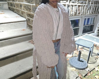 Cardigan lungo e spesso
