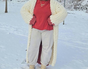 Cardigan lungo e spesso