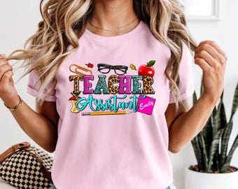 Custom Teacher Assistant Shirt, Personalized Teacher Aide Gift, Back To School Staff Shirt, Cute TA Shirt