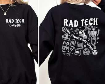 Custom Rad Tech Sweatshirt Radiology Tech Crewneck Personalized X Ray Tech Pullover Radiologic Technologist Gift for Women