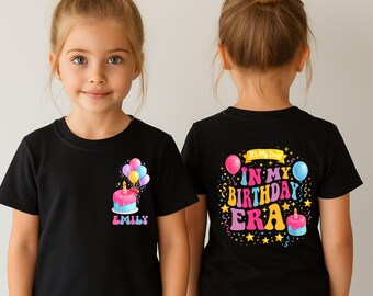 Custom Birthday Girl Shirt, Personalized Kids Birthday Outfit, In My Birthday Era Shirt, Name Birthday Shirt Girl