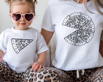 Matching Pizza Shirts Dad and Kid, Funny Family Matching Tee, Father Daughter Shirt Set, Pizza Lover Gift