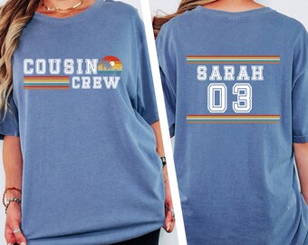Custom Cousin Crew Shirt, Comfort Colors Family Reunion custom Family Vacation sweater, Retro Sunset Group shirt, beach family shirt