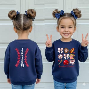 Custom Baseball Sister Sweatshirt, Personalized Baseball Shirt, Baseball Sibling Shirt, Baseball Family Gift