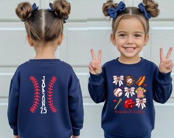 Custom Baseball Sister Sweatshirt, Personalized Baseball Shirt, Baseball Sibling Shirt, Baseball Family Gift