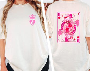 Queen of Hearts Shirt, Playing Card Queen Shirt, Casino Queen Graphic Tee, Poker Queen Card Shirt