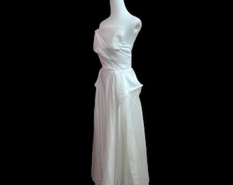 Custom White Ivory Bridesmaid Gown – Handmade Formal Dress