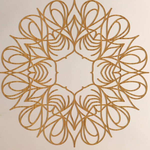 Houten mandalabloem, houten mandala muurkunst, lotusbloem mandala kunst, houten mandala muurdecoratie, mandala wanddecoratie, mandala wandpaneel