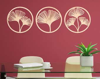 Ginkgo Holz Wandkunst, Wandbehang Ginko Blatt, Ginkgo Wand Dekor, Ginko Wandkunst, Ginko Blatt für Wand, Ginkgo Biloba Blätter Panel