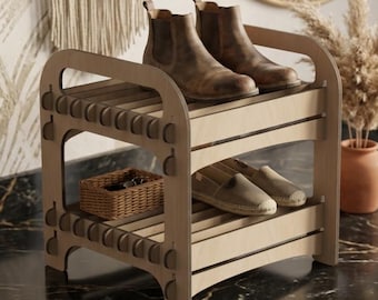 Zapatero de madera de varios niveles, organizador de calzado con listones, estante para zapatos independiente para la entrada, soporte abierto para guardar zapatos, estante para botas de varios niveles