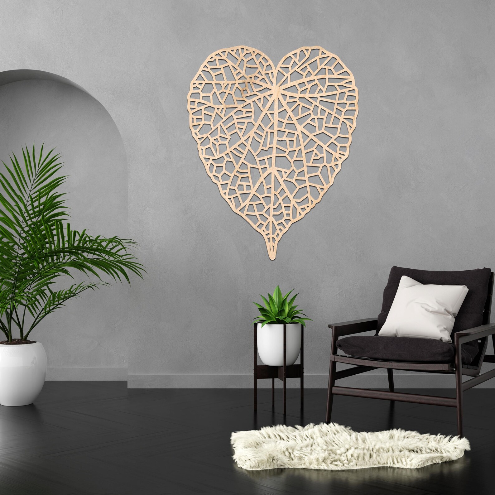 Leaf Wall Art Wood, Large Wooden Leaf Wall Art, Leaf Wall Wood Hanging