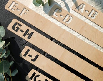 Separador de discos de madera, separador de discos de vinilo, separador de discos de género, separador de libros, almacenamiento de discos de vinilo, separadores de álbumes