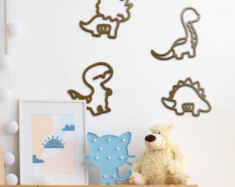 Wood Dinosaur Wall Cutouts, Dinosaur Shape Wall Decor, Jurassic Park Decor, Kids Room & Nursery Dinosaur Art, Dinosaur Wall Plaques