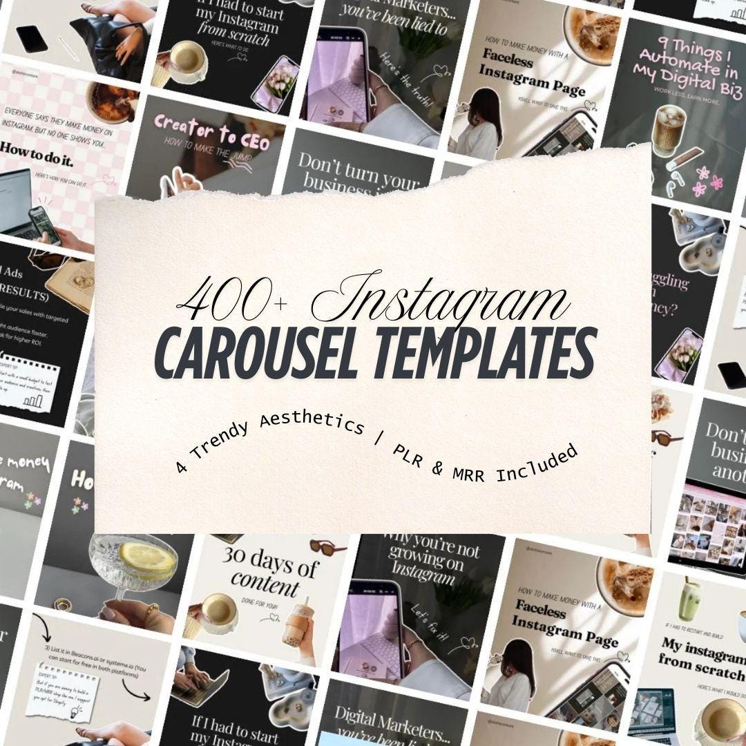 400+ Instagram Carousel Templates | Canva Editable, PLR + MRR - Etsy